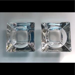 2 crystal tea light candle holders. 2” square
